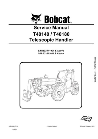Bobcat T40140, T40180 Telescopic Handler Service Manual