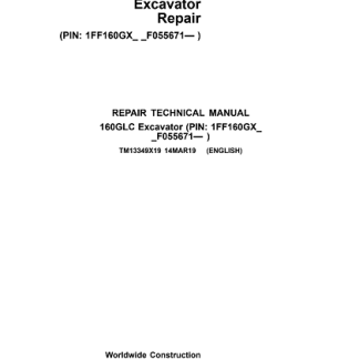 John Deere 160GLC Excavator Technical Manual TM13349X19