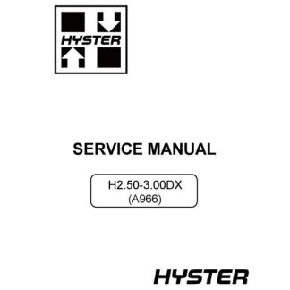 Hyster A966 (H2.50-3.00DX) Forklift Service Manual