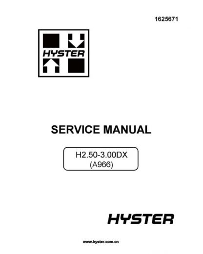 Hyster A966 (H2.50-3.00DX) Forklift Service Manual