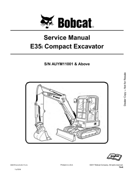 Bobcat E35i Compact Tractor Service Manual