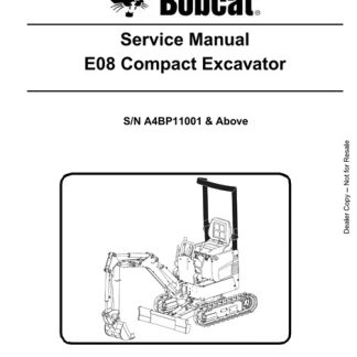 Bobcat E08 Compact Excavator Service Repair Manual