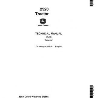John Deere 2520 Tractor Technical Manual TM1004