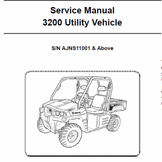 Bobcat 3200 Utility Vehicle Service Repair Manual