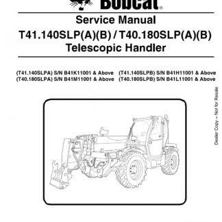 Bobcat TL358 -TL358DCW, TL358D, TL358HCW, TL358H Telescopic Handler Service Manual