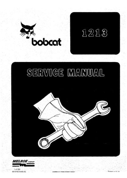 Bobcat 1213 Skid Steer Loader Service Manual