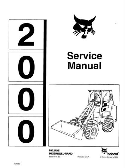 Bobcat 2000 Skid Steer Loader Service Manual