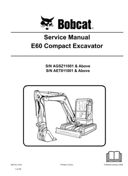 Bobcat E60 Compact Excavator Service Manual