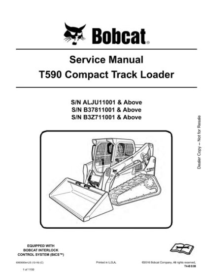 Bobcat T590 Compact Track Loader Service Repair Manual