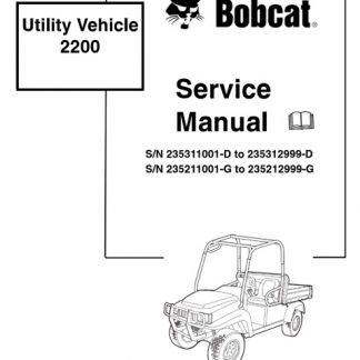 Bobcat 2200 Utility Vehicle Service Repair Manual