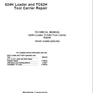 John Deere 624H Loader Technical Manual TM1640