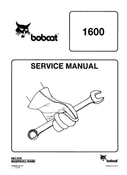 Bobcat 1600 Skid Steer Loader Service Manual