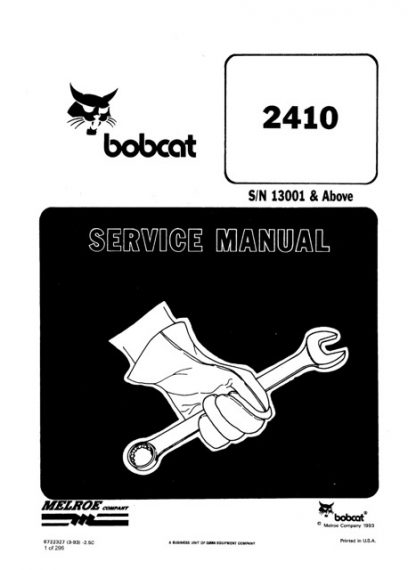 Bobcat 2410 Skid Steer Loader Service Manual