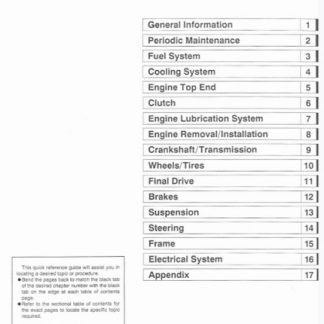 2003-2004 Kawasaki ZX6R, ZX6RR Ninja Service Manual