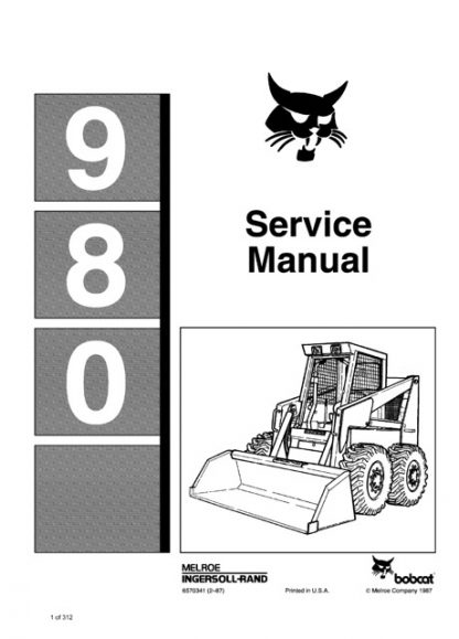 Bobcat 980 Skid Steer Loader Service Repair Manual