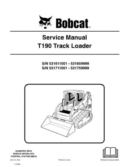 Bobcat T190 Compact Track Loader Service Manual