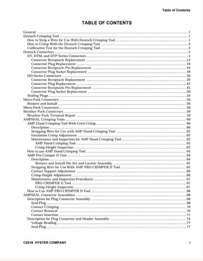 Hyster H187 (S40FT, S50FT, S55FTS, S60FT, S70FT) Forklift Service Manual
