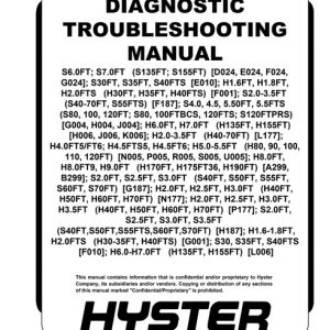 Hyster E010 (S30FT, S35FT, S40FTS) Forklift Service Manual