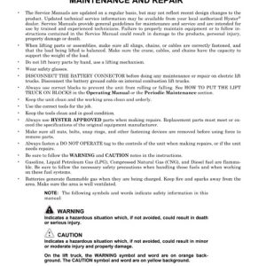 Hyster F024 (S135FT, S155FT) Forklift Service Manual