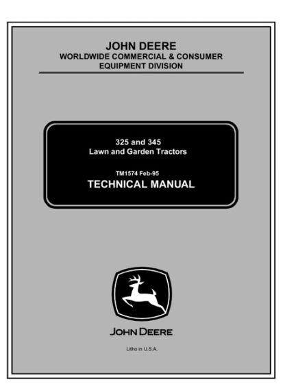 John Deere 325, 345 Lawn,Garden Tractors Technical Manual