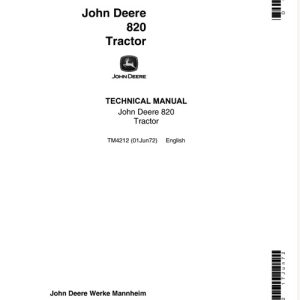 John Deere 820 Tractor Technical Manual
