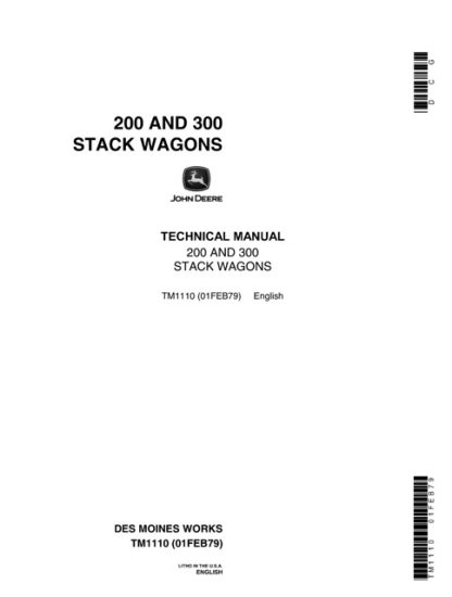 John Deere 200, 300 Stack Wagons Technical Manual