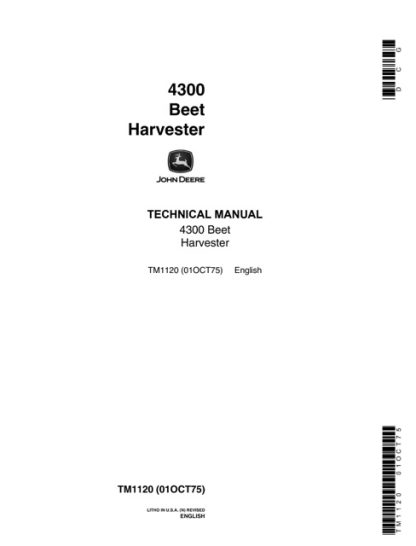 John Deere 4300 Beet Harvester Service Technical Manual