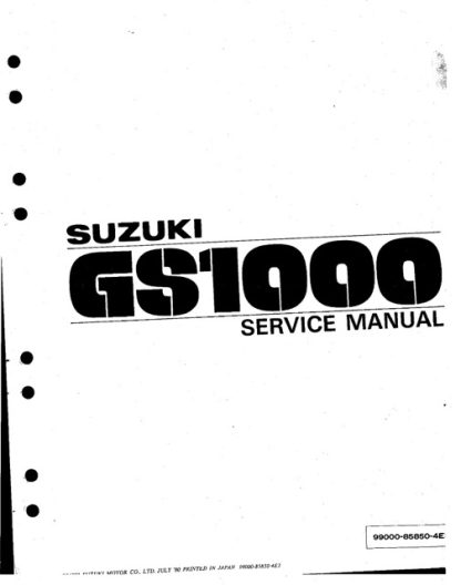 1980 Suzuki GS1000 Service Repair Manual