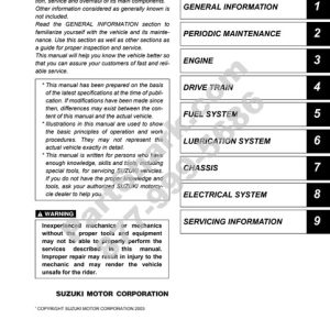 2004-2009 Suzuki LT-Z250 QuadSport ATV Service Manual
