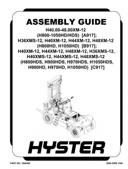 Hyster C917 (H800HDS, H900HDS, H970HDS, H1050HDS, H900HD, H970HD, H1050HD) Internal Combustion Engine Trucks Service Manual