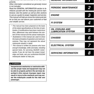 2002 Suzuki GSX1400 Service Manual