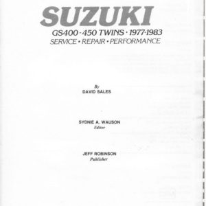 1977-1983 Suzuki GS400-450 Twins Service Manual