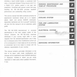 996-2000 Suzuki RG150E ,RG150ES Service Manual