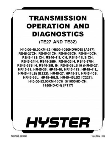 Hyster C227 manual