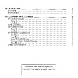 Hyster B108 (E30B, E40B, E50B, E60BS) Electric Forklift Service Manual