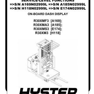 Hyster H118 (R30XM3) Forklift Service Manual
