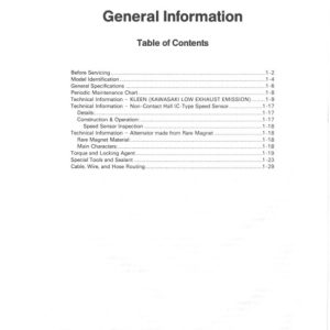 1998-1999 Kawasaki ZX9R (ZX900C1, ZX900D1) Ninja Service Manual