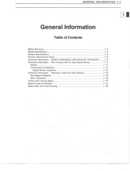 1998-1999 Kawasaki ZX9R (ZX900C1, ZX900D1) Ninja Service Manual