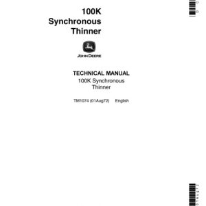 John Deere 100K Synchronous Thinner Technical Manual