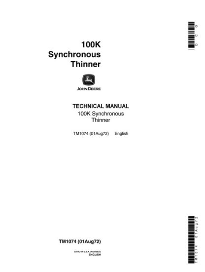 John Deere 100K Synchronous Thinner Technical Manual