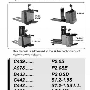 Hyster C439 (P2.0S) Forklift Service Repair Manual