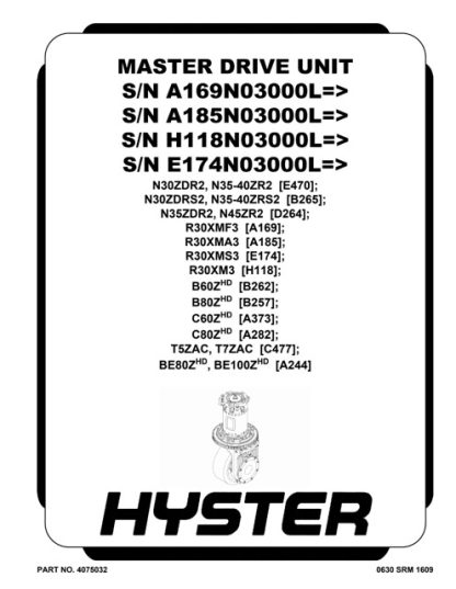 Hyster C477 (T5ZAC, T7ZAC) Forklift Service Manual