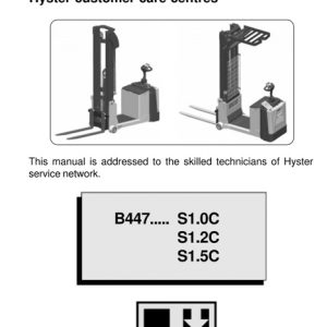 Hyster B447 (S1.0C, S1.2C, S1.5C) Forklift Service Manual