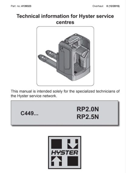 Hyster C449 (RP2.0N, RP2.5N) Forklift Service Manual