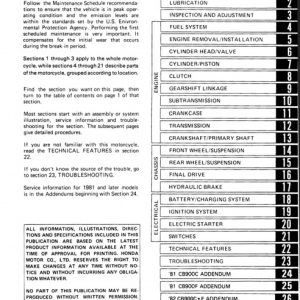 1980-1982 Honda CB900C, CB900F Service Manual