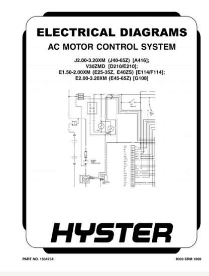 Hyster E210 (V30ZMD) Forklift Service Manual