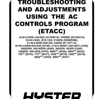 Hyster A416 (J40Z, J50Z, J60Z, J65Z) Forklift Service Manual