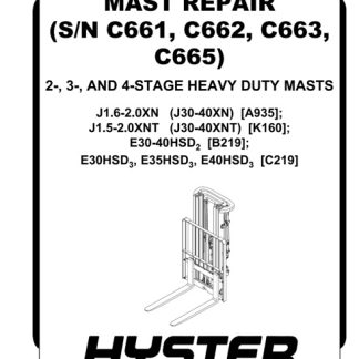Hyster C219 (E30HSD3, E35HSD3, E40HSD3) Forklift Service Manual