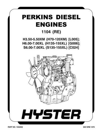 Hyster L005 H70XM,H120XM Forklift Service Manual